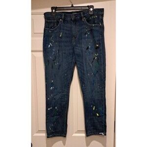 Lauren Ralph Lauren Paint Splatter Artist 100% Cotton Girlfriend Jeans Size 8